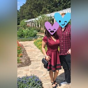 City Studio burgundy dress